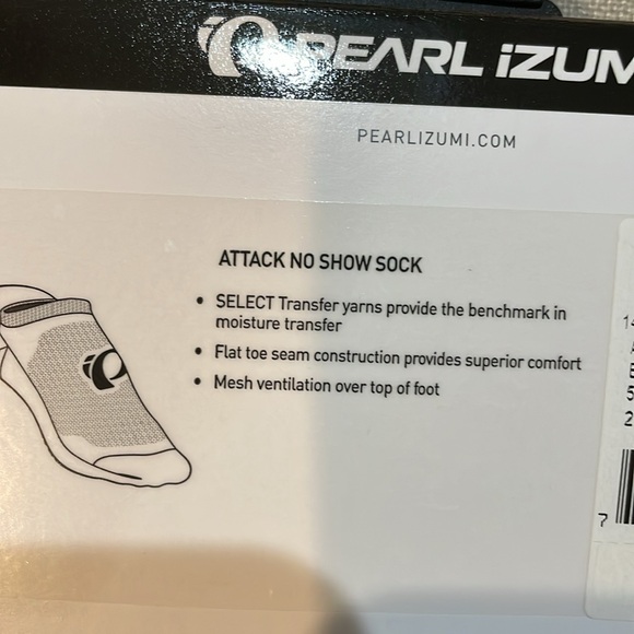 NWT Pearl Izumi Men’s Black Attack No Show Socks, Size Medium - Picture 4 of 5